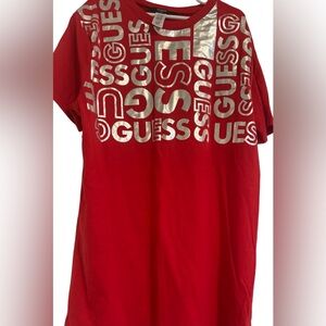 NWOT Guess style boys embroidered short sleeve tee. Lg 14-16 red/silver.